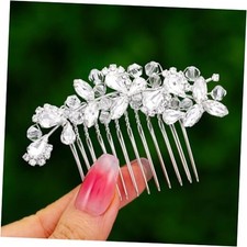 Crystal Bride Wedding Hair Comb Silver Bridal Headpieces Rhinestone silver