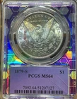 1879 S Morgan Silver Dollar PCGS MS64 Purple Core Trader Bee Amazing 🌈 Toning!