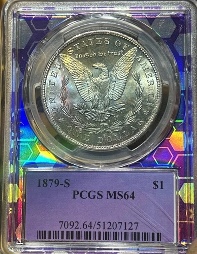 1879 S Morgan Silver Dollar PCGS MS64 Purple Core Trader Bee Amazing 🌈 Toning!