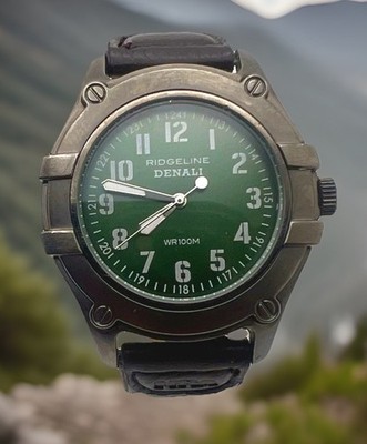Ridgeline Denali Men s Watch Green dial new battery