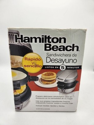 Hamilton Beach Breakfast Sandwich Maker Model ST29 600W Silver New Open Box