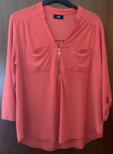 Wallis Womens Blouse/Top Size M. Orange/Red Colour.