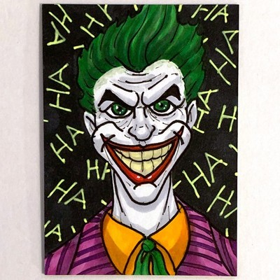   One of a Kind Sketch Card of Batman's Joker by Dante Guerra! Very Cool!  