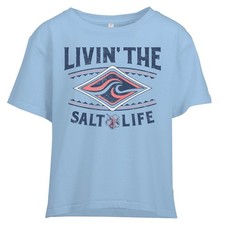 Salt Life Ride The Tide Youth M Crop Tee Live Salty NWT