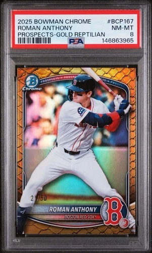 2025 Bowman Chrome Roman Anthony Rookie Year!! Gold Reptilian SSP /50