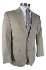 Brooks Brothers Brooksstretch Mens Beige 2 Btn Cotton Blend Suit 38R