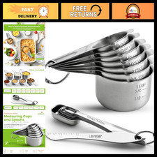 14-Piece Stainless Steel Measuring Cups  Spoons Set with Leveler - Kitchen Esse