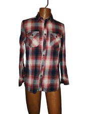 Vtg Sears Roebuck and Co Flannel Shirt Mens Medium Plaid Button Up
