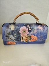Vintage Floral Print Silk Chinese Style Handbag/ Crossbody Bag