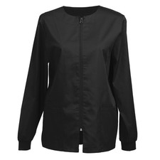 Womens Scrub Jacket Zip Front Warm-up Jacket
