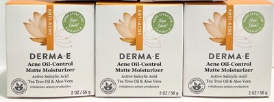 Derma-E Acne Oil-Control Matte Moisturizer Salicylic Acid -Sealed New -Pack of 3