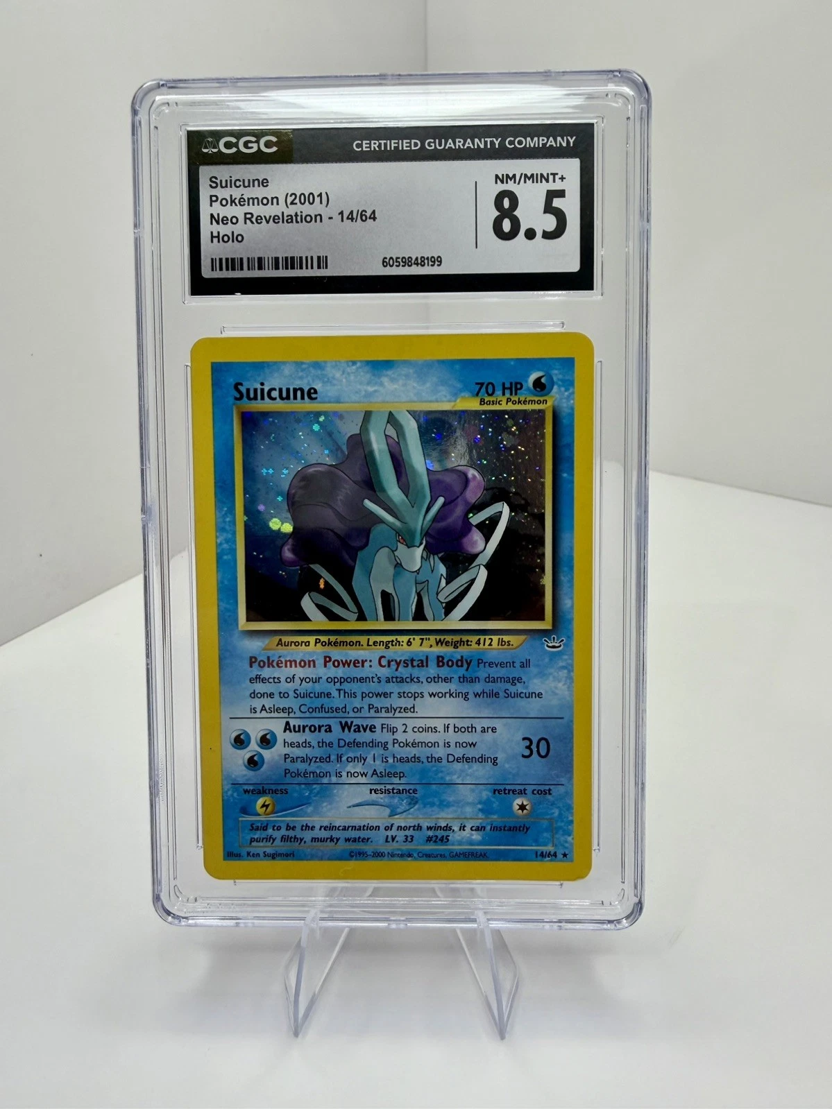 Pokemon Suicune Neo Revelation 14/64 Holo Rare CGC 8.5 MINT