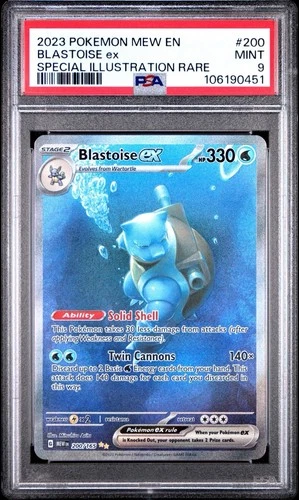 PSA 9 Blastoise ex 200/165 Special Illustration Rare S&V 151 Pokemon Card MINT