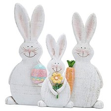 Easter Bunny Decorations Spring Indoor Home Decorations Resin Family Bunny