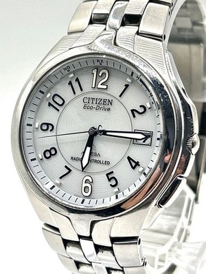 Citizen ATTESA Eco Drive Radio Watch H410 Wristwatch Used From Japan