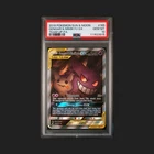2019 POKEMON SUN & MOON TEAM UP #165 FULL ART/GENGAR & MIMIKYU GX PSA 10
