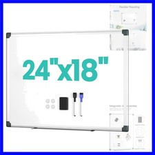 Magnetic Whiteboard for Wall, 24" x 18" Magnetic Dry Erase Board with Eraser,...