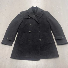 Lauren Ralph Lauren Pea Coat Men's 40R Wool Blend Double Breasted Navy Blue