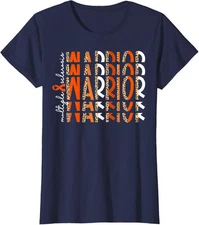 Warrior Multiple Sclerosis Awareness Orange Ribbon  Ladies' Crewneck T-Shirt