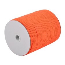 6mm Cotton Braided Macrame Cord 96 Yards 288 Ft Orange Color - Heavy Duty