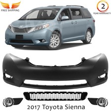 Front Bumper Cover & Lower Grille Kit For 2011-2017 Toyota Sienna XLE Limited