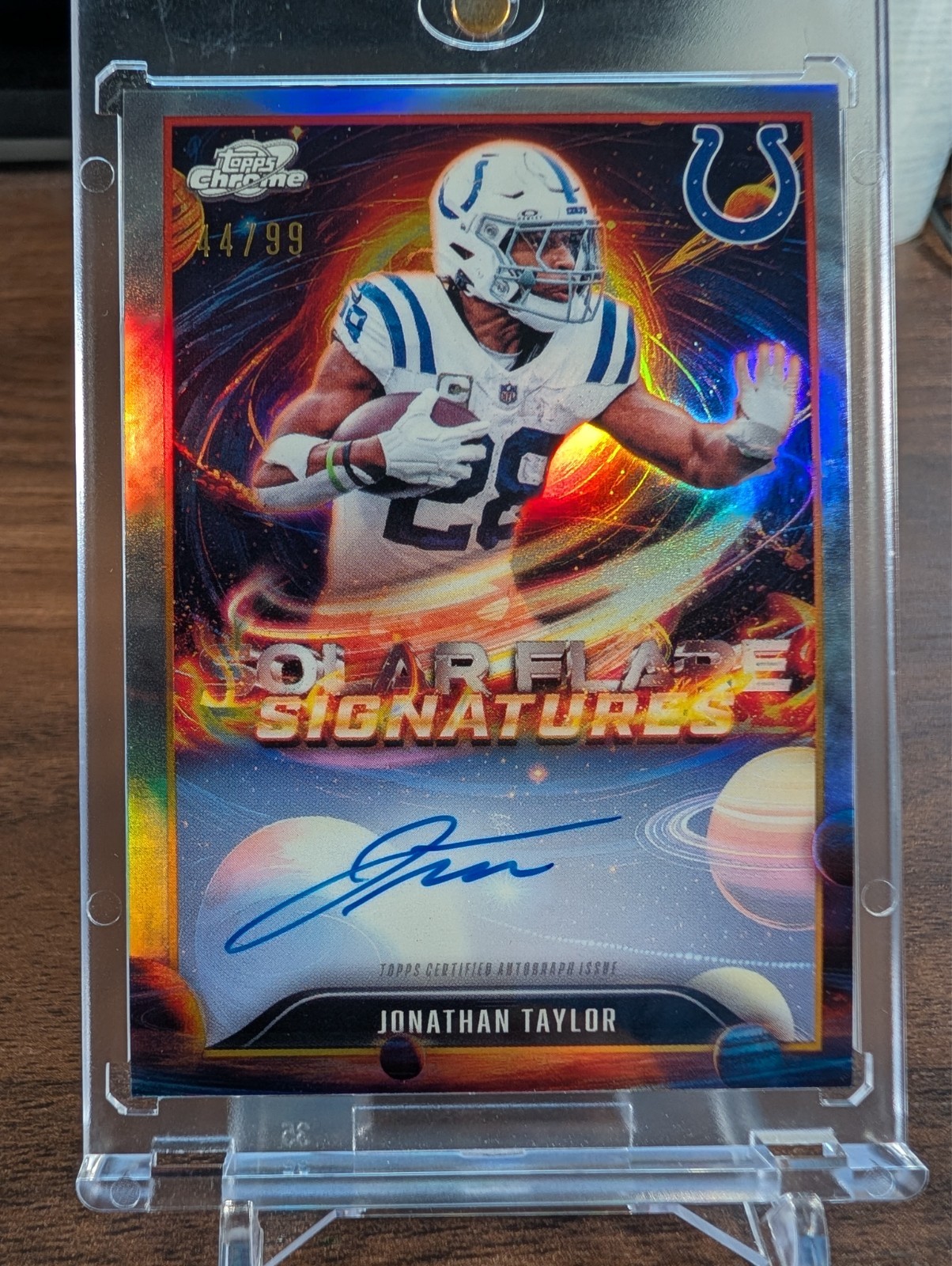 2025 Topps Cosmic Chrome Jonathan Taylor Solar Flare Signatures Auto #44/99