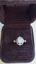 14k white Gold Moonstone Ring
