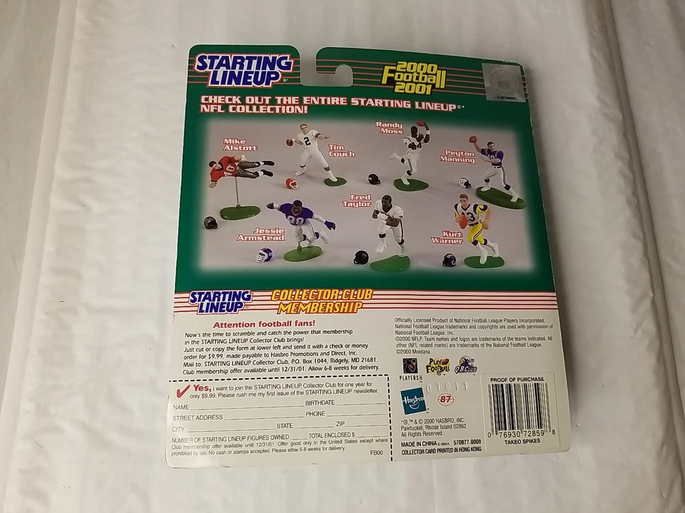 Starting Lineup 2000-2001 NFL Football Takeo Spikes Cincinnati Bengals Figure - Image 2 of 2