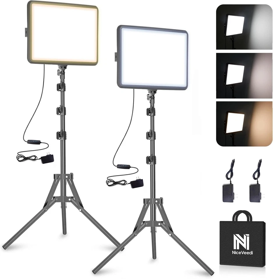 2-Pack LED Studio Light Kit, Adjustable Brightness - Image 3 of 4