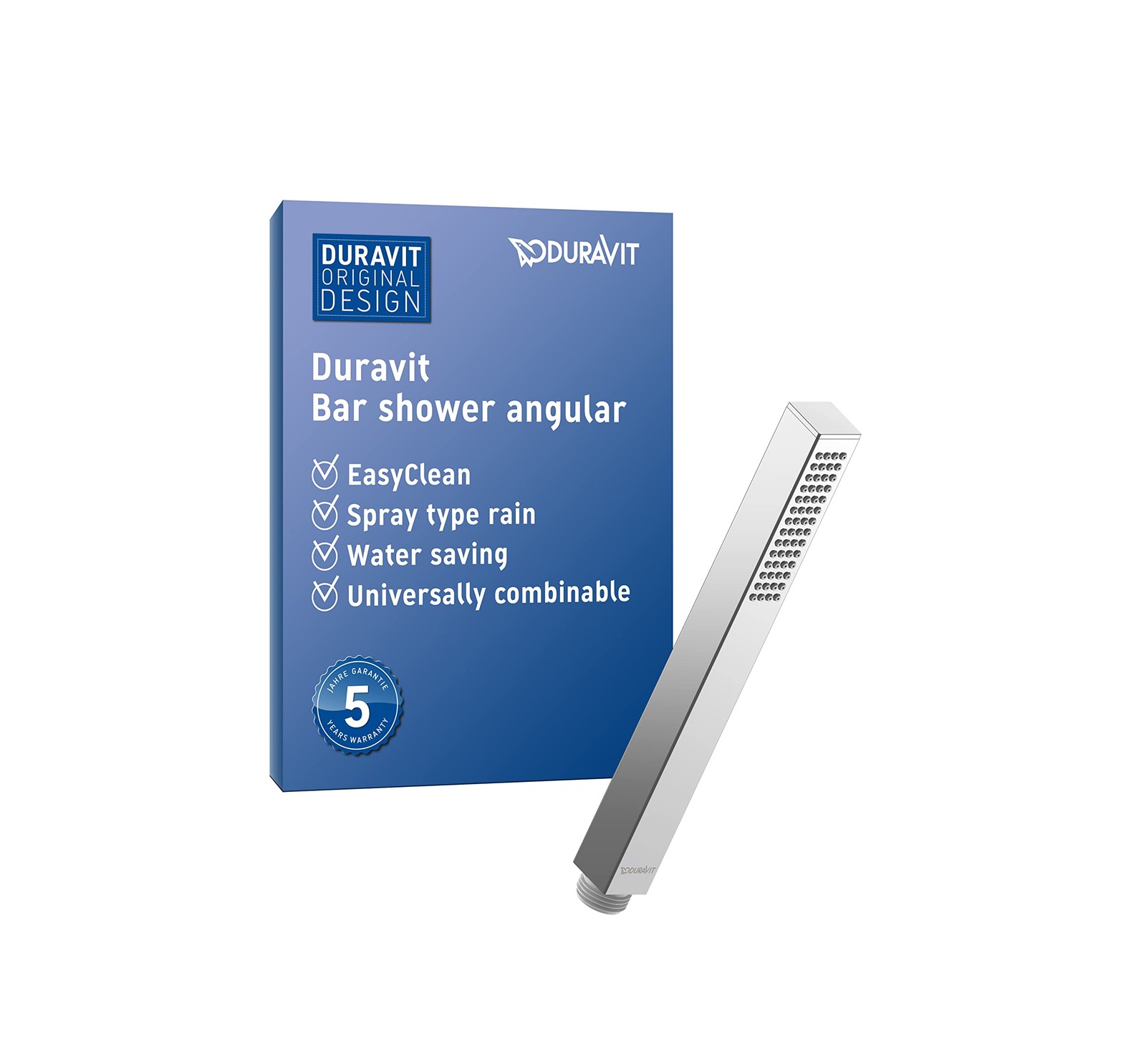 Duravit Universal Doccia a mano, Doccetta stick con getto Rain, Manopola (R5V)