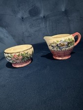 MALING VINTAGE MATCHING SET MILK JUG & SUGAR BOWL AZALEA IN ROSE PINK