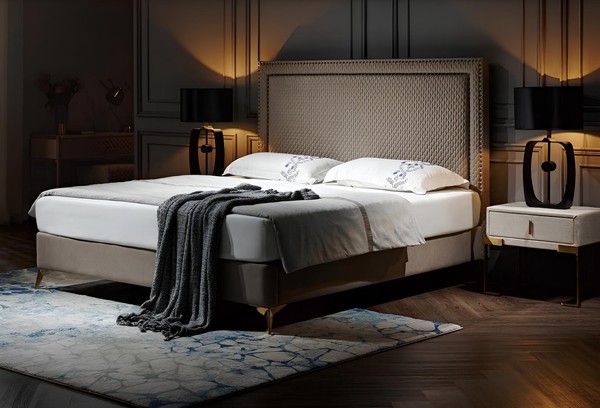 Bett 3Tlg. Schlafzimmer Set Design Luxus Schlafzimmer Hotel MöBel 2X Nachttisch-image