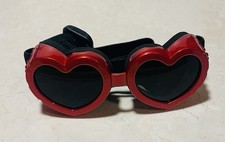 DOGGLER Red Travel Pet Sunglasses Sm/med Dogs Adjustable Pet Love Glass