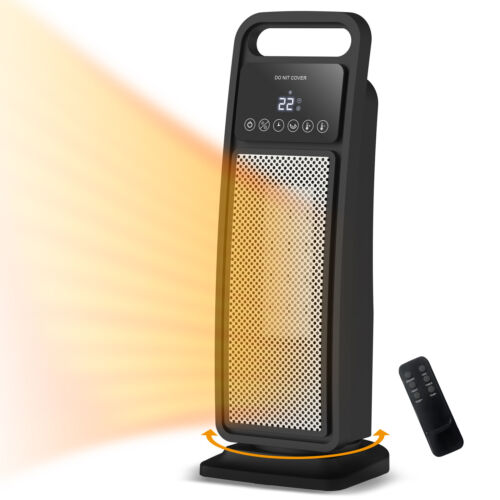 Electric Ceramic Heaters Fan Portable Oscillating Remote Control Timer 2000W - Picture 7 of 7