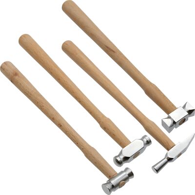 4 Assorted Steel Ball Pein Hammers Jewelers Metalworking Jewelry Repair Tools