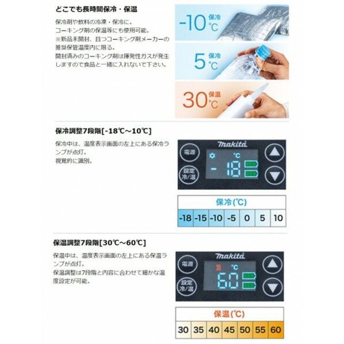 Makita CW001GZO 18V/40Vmax Conservazione a Freddo e Caldo Corpo Oliva dal Giappone NUOVO 20L - Foto 9 di 13