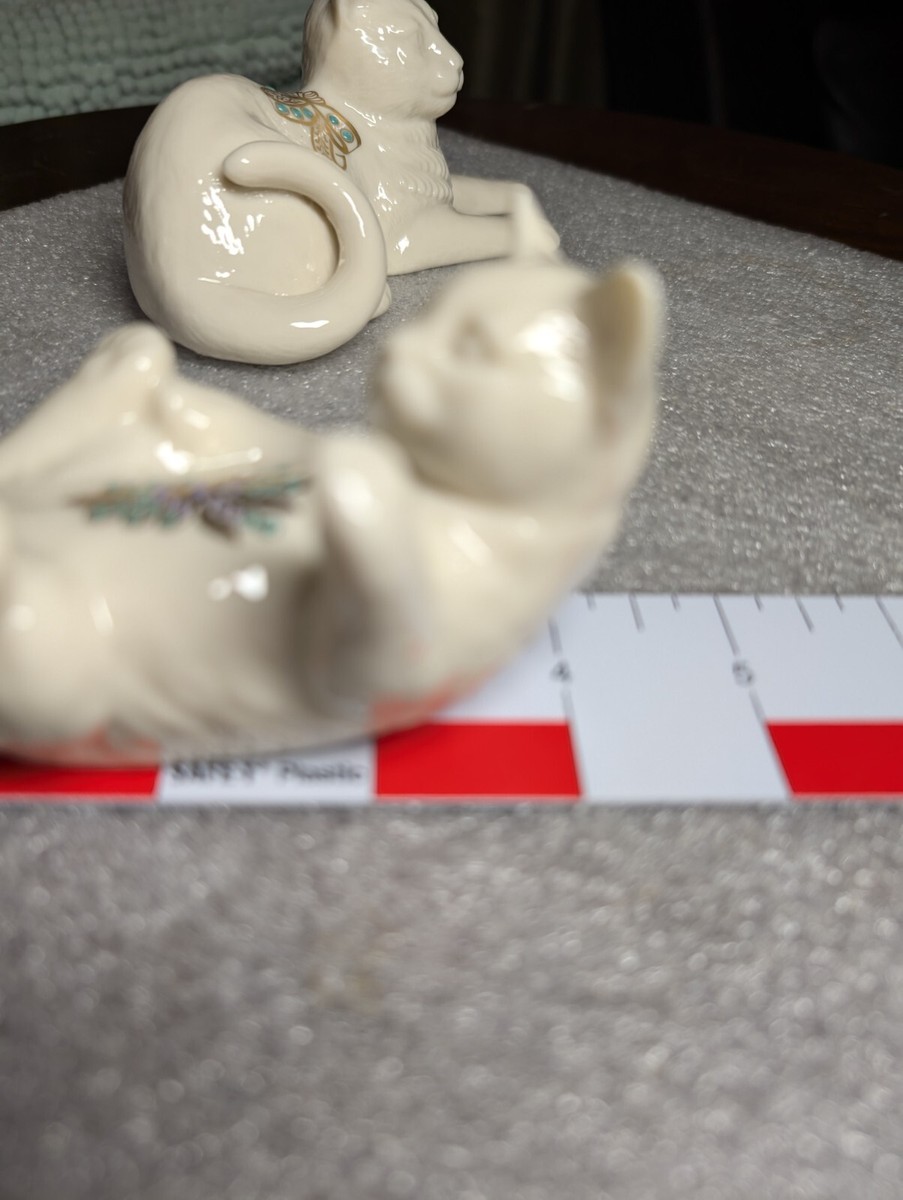 2 LENOX 1994 Kitty Cats Kittens Jewels Collection Vintage Made USA