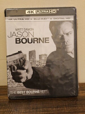 Jason Bourne (4K Ultra HD + Blu-Ray + Digital) Matt Damon, New!!