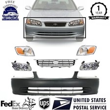Front Bumper Grille Assembly Headlights Kit For 2000-2001 Toyota Camry