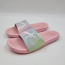 Nike Kawa Slide Sandals Girls 6Y Pink Logo Arctic Punch Beach Casual CW1656-600