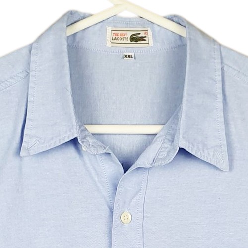 Lacoste Shirt Men's Size 2XL Regular Fit Pocket Button Down Short Sleeve Blue - Picture 2 of 7