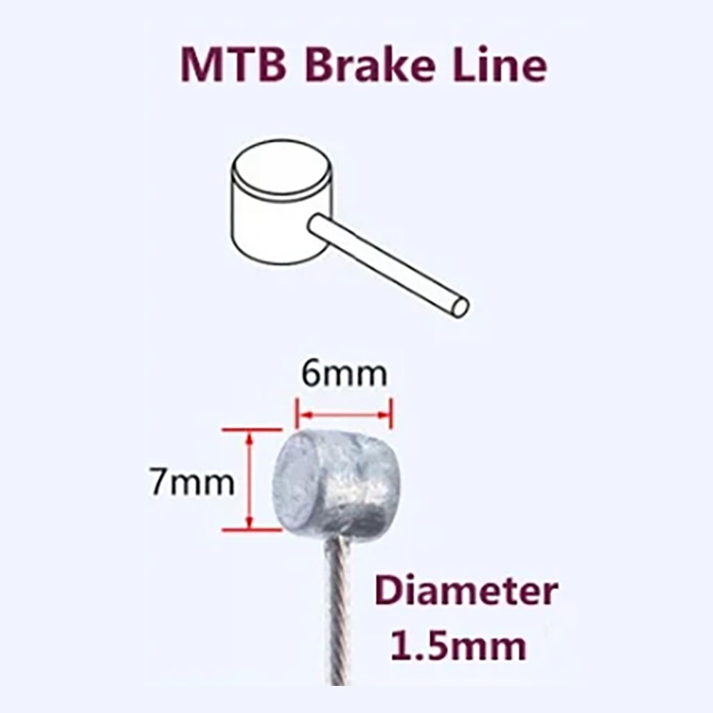 Bicycle Stainless Steel MTB Brake Cables - 1700mm, 67in - 2 pairs (4 cables)