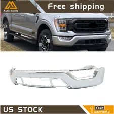Chrome Steel Front Bumper Face Bar Without Sensor Holes For Ford F150 2021-2023
