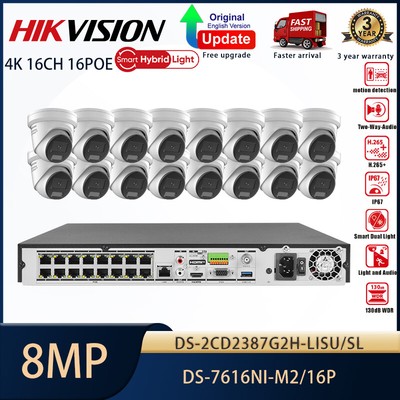 Hikvision 32MP 16CH Security CCTV System Kit 8MP ColorVu 3.0 IR IP Camera Lot