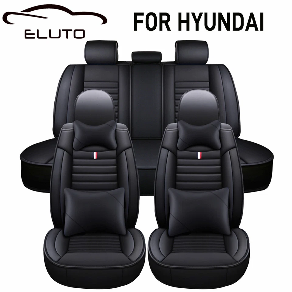 For Toyota Car Seat Cover Full Set Leather 5Seat Front Rear Protector W/Headseat Foto 2 de 4