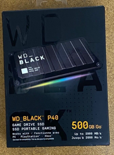 NEW WD BLACK P40 500GB PORTABLE SSD GAMING DRIVE - NEW WITH WARRANTY - Picture 1 of 1