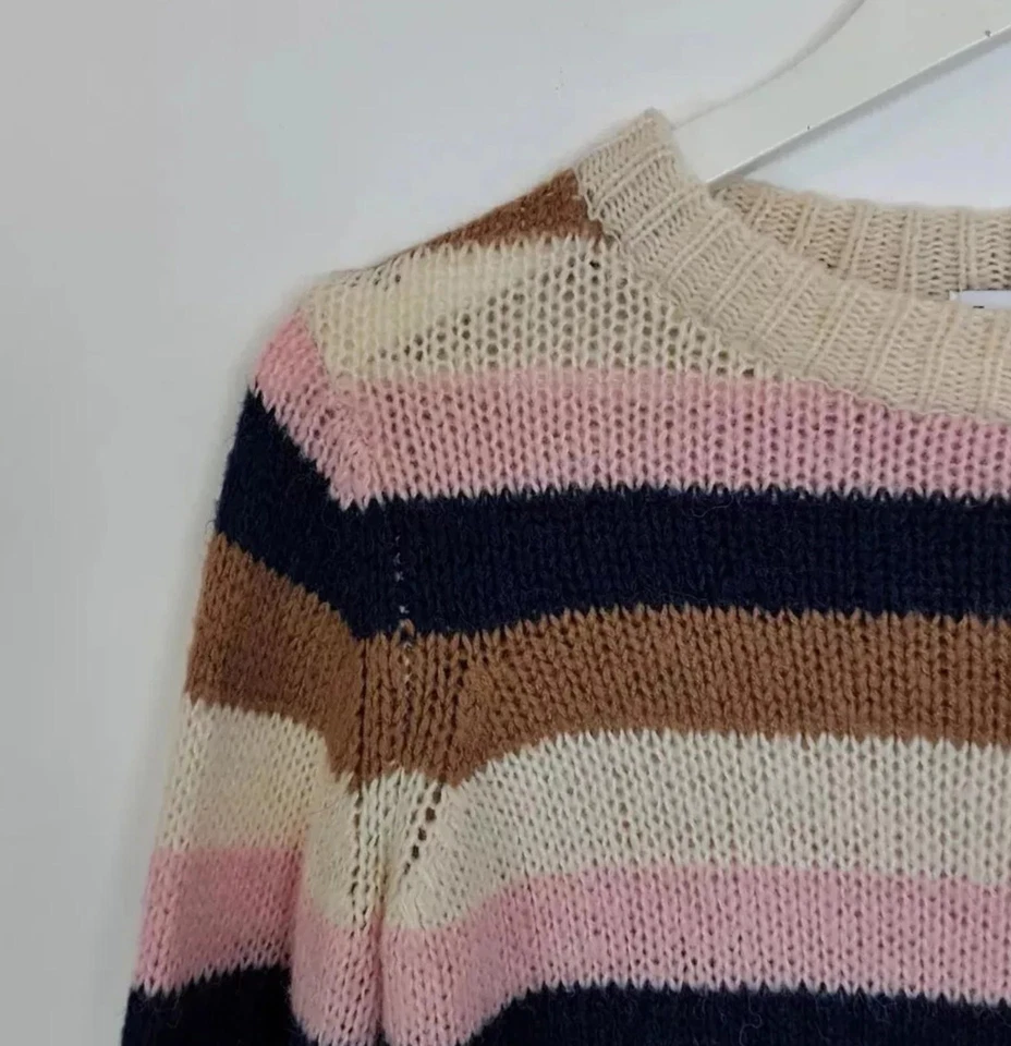 Склад коренастый открытый вязаный джемпер размер 6 негабаритный шерсти мохера смесь свитер - Изображение 3 из 4