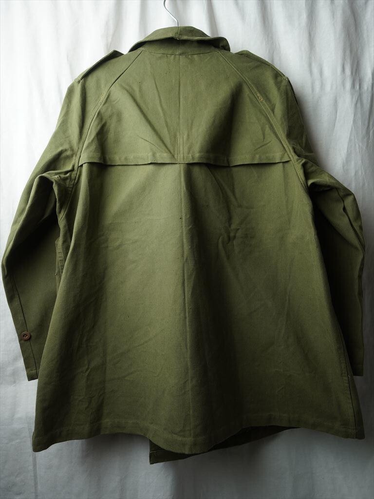 French Army M-38 Men's Motorcycle Coat M Size Olive Green Color