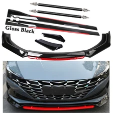 Front Bumper Lip Spoiler Splitter Body Side Skirt Glossy black  For Hyundai Elan