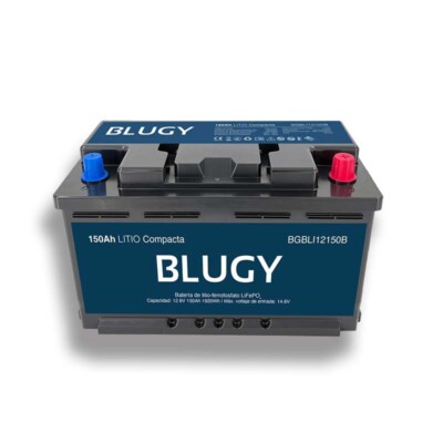 Blugy Lithium Batterie 12V 150A BMS integriert 19cm, Wohnmobil, Van, Boot, Boot